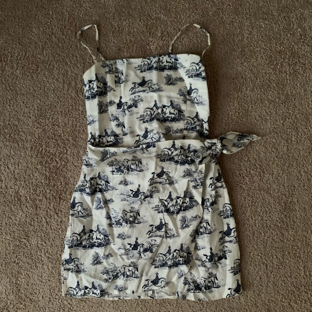 the reformation toile mini dress